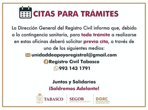 registro civil tabasco citas|TRÁMITES DISPONIBLES EN LA DIRECCIÓN GENERAL DEL。